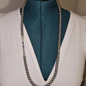 Elegant Silver Beaded Necklace